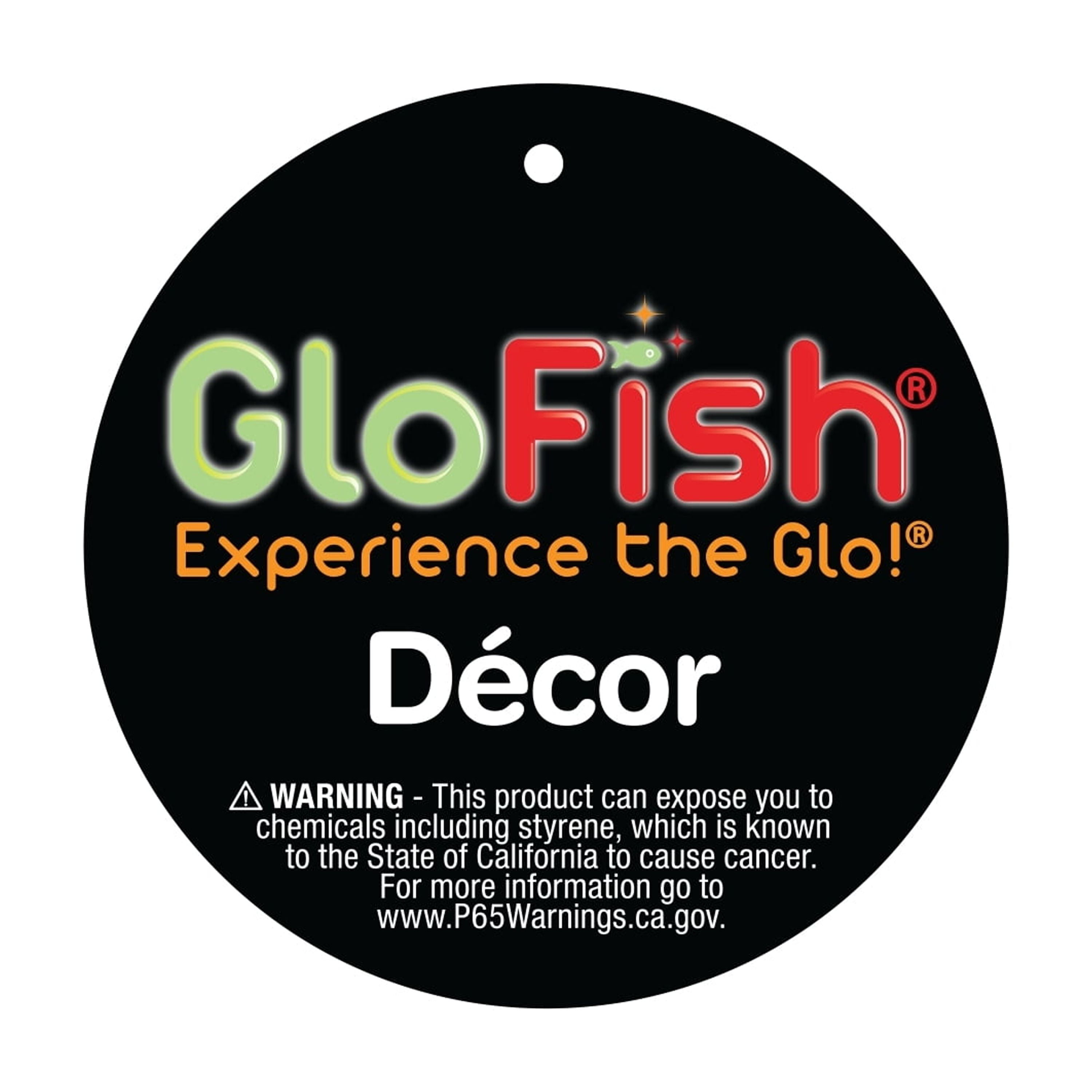 (4 pack) GloFish Plant Aquarium Décor, Green and Blue Extra-Large, Fluorescent Under Blue LED Light