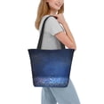 thumbnail image 3 of Ratiio Retro Blue Glitter Print Shoulder Bag for Women, Polyester Crossbody Purse Lightweight Handbag for Daily Travel and Casual Use, 3 of 6