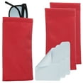 thumbnail image 1 of Bolsa de Gafas de Tapa de Presión de 3 piezas, Estuche de Terciopelo para Gafas de Sol con Paño de Limpieza, para Hombres y Mujeres (Rojo), 1 of 7