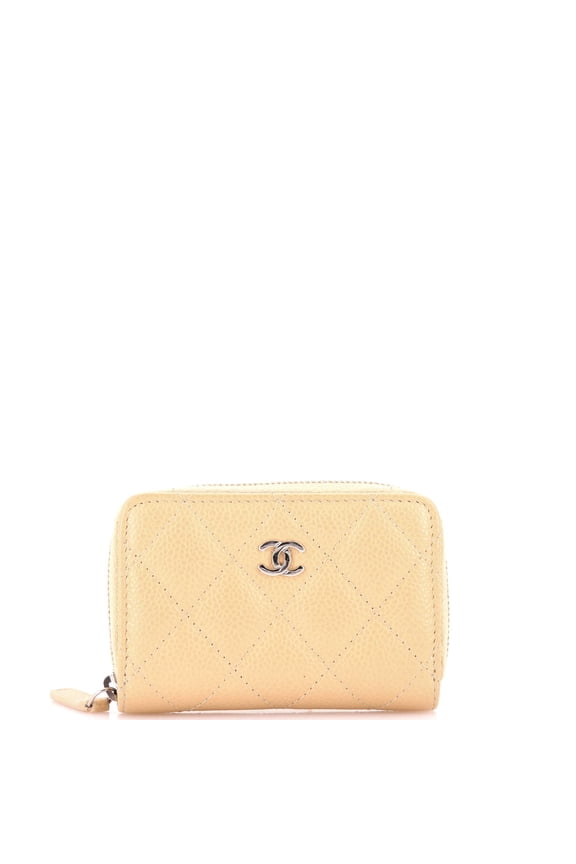 Pre-Owned CC Zip Coin Purse Quilted Caviar Small By Rebag