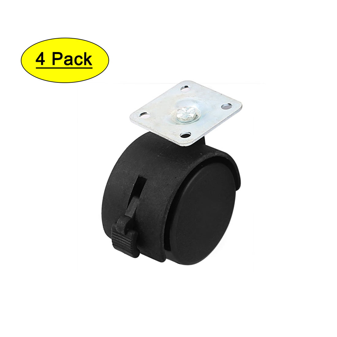 Fixed Casters 2inch Nylon Top Plate Mounted Wheels White 66lb Capacity 2pcs 714998383495 