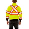 thumbnail image 4 of Unisex High Visibility Sweatshirt, Polyester, zipper, Black/Green, 4XL, 4 of 4