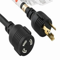 Sanoxy SNX-CBLR-PW157-1210 10 ft. 10 AWG 30A 125V Extension Power Cord - NEMA L5-30P to NEMA L5-30R - Black