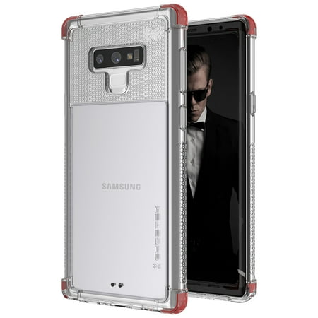 - Samsung Galaxy Note 9 Clear Case - Ghostek Covert Series Ultra Slim Silicone Gel Cover - Supports Wireless Charging - Red