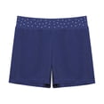 thumbnail image 3 of TiaoBug Girls Kids Gymnastic Shorts Ballet Dance Bottoms Shiny Rhinestones Tumbling Yoga Sports Shorts Navy Blue 10, 3 of 5