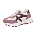 thumbnail image 5 of Rokment Running Walking Shoes for Women Fashion Skateboard Sneakers Spring Fall Comfortable Casual Suede Platform Jogging Chunky Tennis Non Slip Work Footwear Purple Size 8, 5 of 7
