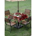 thumbnail image 3 of Outdoor Tablecloth with Umbrella Hole and Zipper, Red Plaid Christmas Square Table Cloth 60x60 Inch Waterproof Tablecloth, Snowman Snowflake Xmas Tree Winter Picnic Table Cover for Patio Camping, 3 of 7