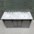 thumbnail image 4 of Kinsley 60" Carrara White Marble Countertop Double Vanity w/o Mirror Gray, 4 of 9