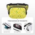thumbnail image 5 of Honeii Bright Lemons Print Square Double Layer Waist Bag,Waist Belt Bag Fashion Fanny Women and Men,For Travel Running Hiking Walking, 5 of 9