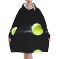thumbnail image 1 of Tennis,Women's Oversized Wearable Blanket Hoodie, Blanket Sweatshirt,Flannel Pullover Blanket, 1 of 9