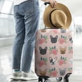 thumbnail image 2 of Pink French Bulldog Flowers Florals Luggage Cover Fashion Suitcase Cover Baggage Covers Fit 25-28 Inch Luggage (Go Travel), 2 of 5