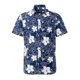 thumbnail image 1 of Camisas Hombre Manga Corta Camisa floral para hombres Tropical Casual Manga corta Botón abajo Impreso Camisas de playa (Navy, 3XL), 1 of 2