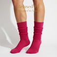 thumbnail image 3 of Women’s Cotton Slouch Socks 3 Pairs, Knee High Scrunch Boot Socks, Extra Long All Season Comfort, Made in USA (3 Pairs Fuchsia), 3 of 15