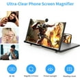 thumbnail image 4 of 14'' Portable Phone Magnifier,3D Screen Amplifier Phone Holder Smartphone Screen Magnifier Magnifier Suitable for Watching Videos on All Smartphones(Black), 4 of 5