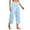 Light Blue#gym pant for women workout, variant on Eryao Workout Yoga Capris with Pockets for Women Crossover High Waist Loose Wide Leg Cropped Trousers Lightweight Flowy Capri Pants,Beige M