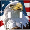 thumbnail image 2 of Metal Light Switch Plate Outlet Cover (Patriot Eagle Flag - Double Toggle), 2 of 2