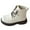 White, variant on Girls Glitter Ankle Boots Lace Up Waterproof Combat Shoes With Side Zipper for Toddler/Little Kid/Big Kid Silver for Size 11