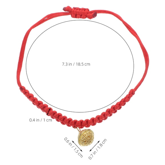 OULII Adjustable Red Rope Pet Collar with Lucky Bell for Cats and Small Dogs, and Comfortable Fit