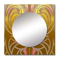 thumbnail image 2 of Designart "Art Nouveau Geometry Gold and Pink Patterns" Modern Geometric Square Mirror Wall Decor Modern - Large Pink Square Bathroom Mirror - Square Printed Wall Mirror Art, 2 of 5