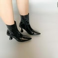 thumbnail image 7 of Fesfesfes Faux-Leather Boots for Women Fashion Candy-colored Shoes Patent Synthetic Pointed Toe Side Zipper High-heeled 8.5(41), 7 of 7