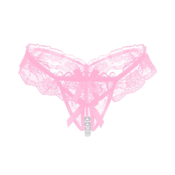 Mujer Tanga Chica Encaje Encantador Bragas Bowknot Diseño Ropa interior de fibra elástica transpirable, Rosa sidaley XX000028-04