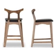 thumbnail image 1 of Crotone Mid-Century Modern Square Faux Leather Counter Stool in Black, 1 of 3