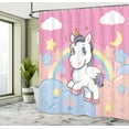 thumbnail image 5 of Ambesonne Feminine Shower Curtain, Rainbow Music Notes, 69"Wx70"L, Yellow and Pink, 5 of 5