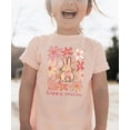 thumbnail image 3 of Happy Easter Flower Bunny Shirt for Women Youth and Toddler Girls Girly Matching Easter Tee Peach Shirt 12 Months, 3 of 5