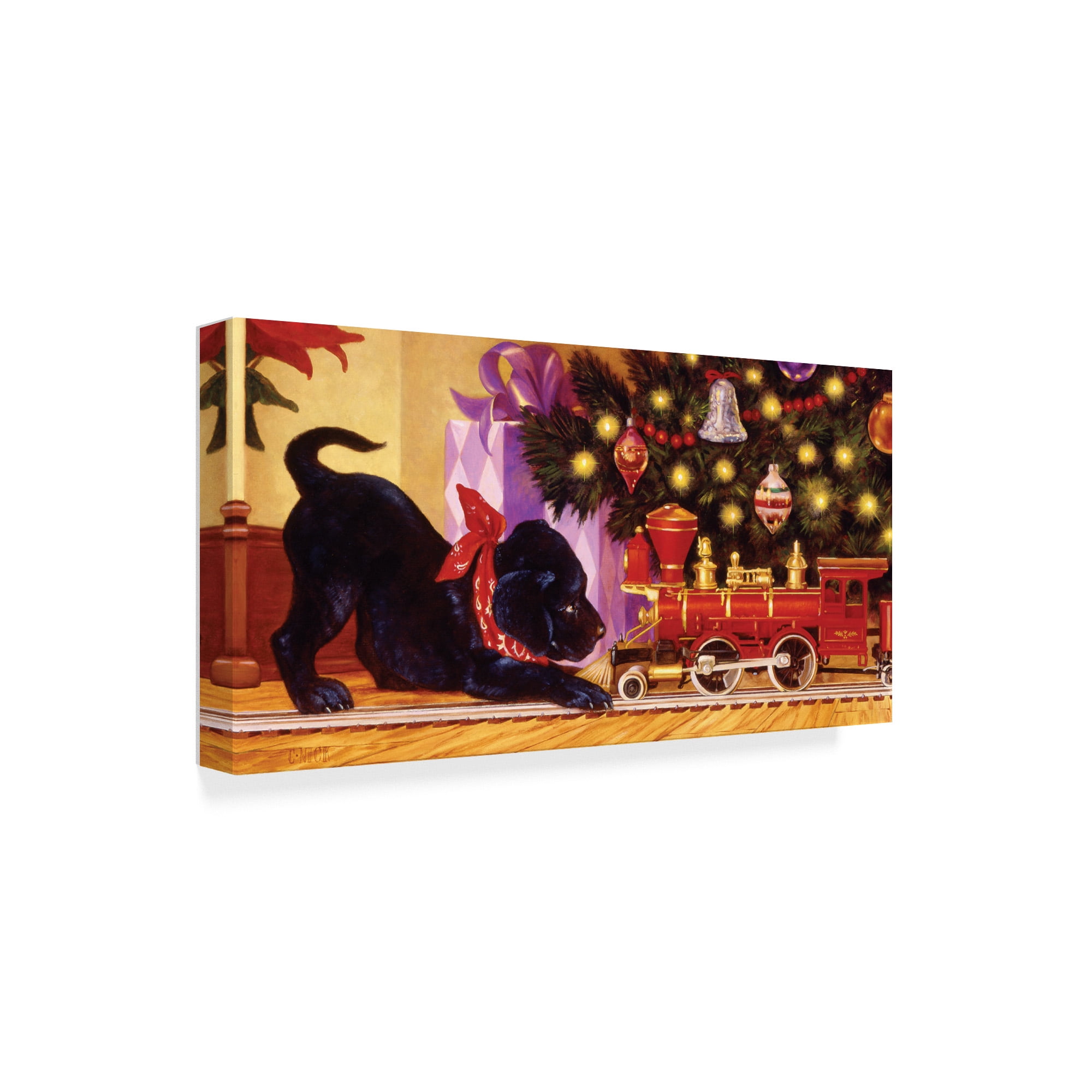 Trademark Fine Art 'Lab Xmas' Canvas Art by Christopher Nick