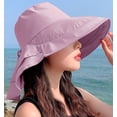 thumbnail image 2 of LinYooLi Chapeau de Protection Solaire Extérieur pour Femmes, Pliable, Large Bord, Queue de Cheval, Seau pour Cyclisme, Randonnée, 2 of 3