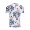 thumbnail image 6 of Mens Shirts Short Sleeve Button Down Collar Top Loose Fit Floral Print Hawaiian Beach Mens Dress Shirts Blue XXXL, 6 of 9