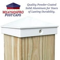 thumbnail image 2 of 4x4 Fence Post Cap (3 1/2") 10 Pack White Powder Coated Aluminum - Mailbox, Lamp Post, Deck, Dock, Piling Caps, 2 of 2