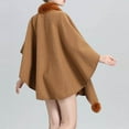 thumbnail image 4 of XFLWAM Women's Faux Shawl Wrap Stole Open Front Knit Cardigan Cape Poncho Cloak Large Scarf Blanket Coat Brown, 4 of 4
