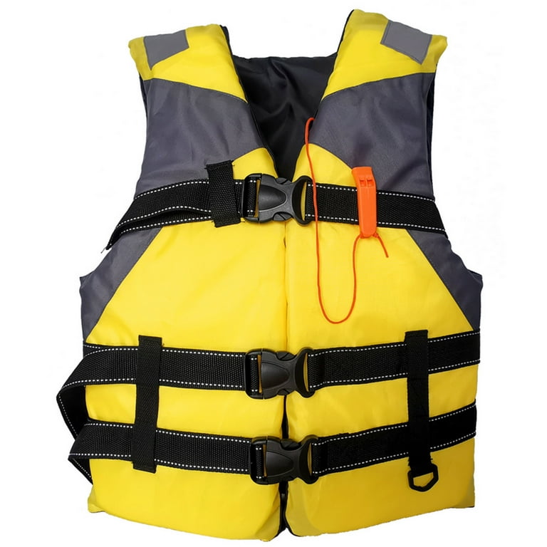 Adults Floating Jacket Lightweight Life Vest for Fishing Swimming (Yellow)