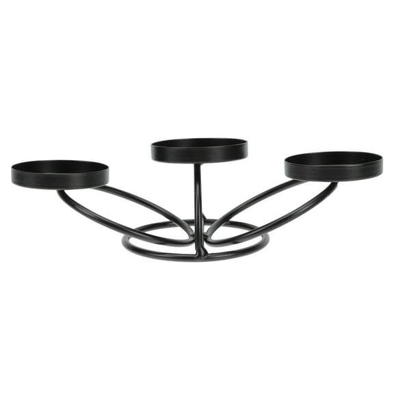 Iron Table Candelabra Decor Candlestick Atmosphere Candle Holder 19.5x8cm Black