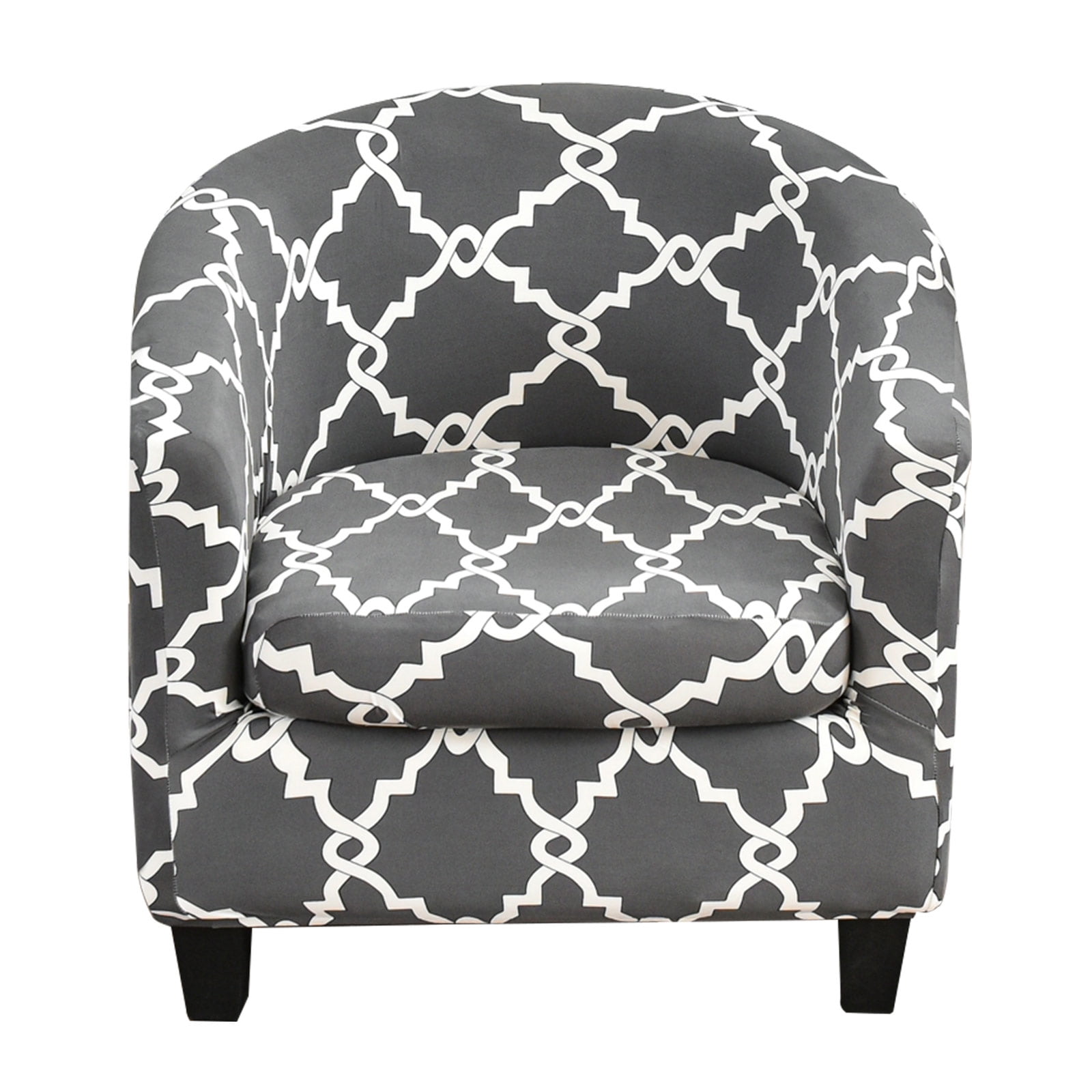 2Piece Stretch Club Chair Slipcover Printed Tub Chair Covers Armchair
