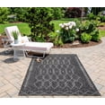 thumbnail image 7 of Machine Made Charcoal Charcoal Indoor/Outdoor Rugs, 7 of 7