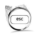 thumbnail image 1 of Teclado símbolo ESC Anillo de compromiso de boda de amor ajustable Unbranded M, 1 of 3