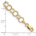 thumbnail image 4 of Auriga 14K Yellow Gold Solid Triple Link Charm Bracelet 7 inch for Women, 4 of 6