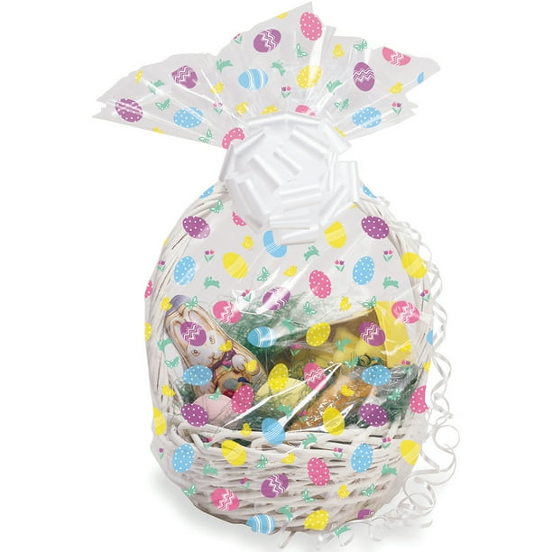 Easter Eggs Cello Basket Bags, 12 Count