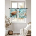 thumbnail image 4 of Coastal Sea Turtle Sheer Curtains 54 Inch Long 2 Panels, Beach Ocean White Floral Starfish Light Filtering Rod Pocket Curtains, Sheer Voile Drapes for Living Room Bedroom, 52"x54", 4 of 8