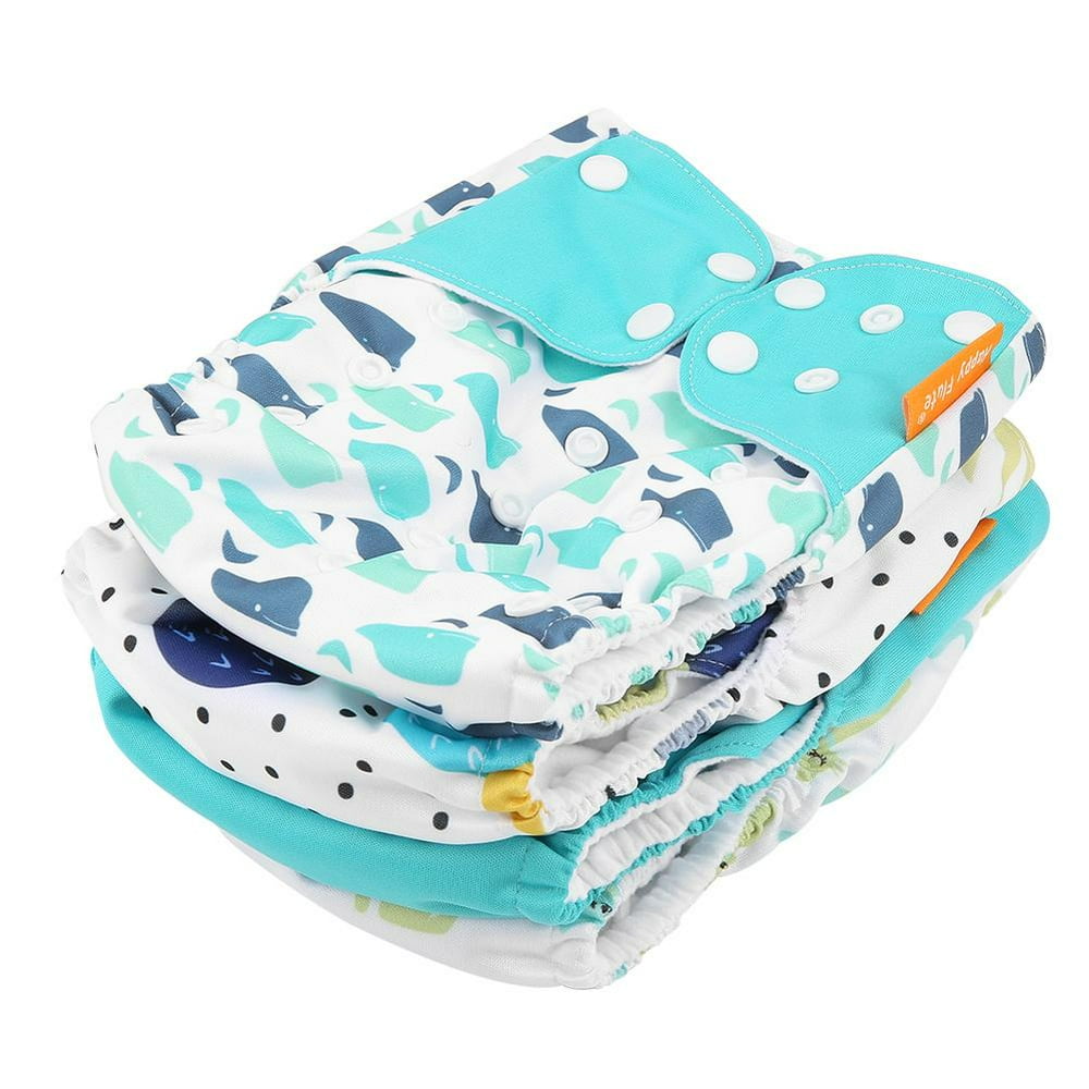 Mgaxyff Cloth Diaper Cover,4pcs/set Baby Cloth Diaper Cover Washable