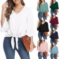 thumbnail image 5 of Txlixc Blusa de color sólido para mujeres Txlixc moda, 5 of 5