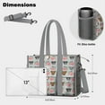 thumbnail image 5 of Teacher Tote Bag,Cute Pitbull Terriers Dog and Flower Teacher Utility Tote Bag,Large Work Tote Bags for Women with Multiple Pockets,Top Zipper Closure,13.8x10.6x6.7 Inch, 5 of 5