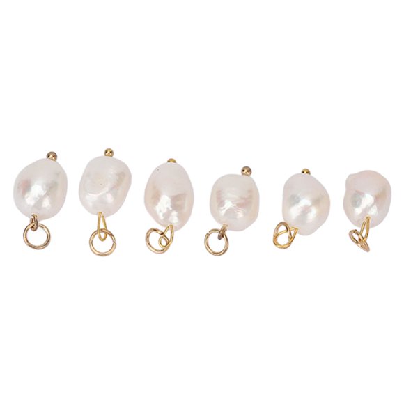 6pcs Baroque Pearl Pendant, Exquisite Freshwater Cultured Pearls For Jewelry Making, DIY Bead Pearl For Necklace Dangle Keychain Bracelet