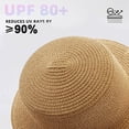 thumbnail image 3 of Sombrero de paja plegable de verano para mujer, con circunferencia de 56 a 58 cm, protector solar, sombrero para el sol, sombrero de copa plana, sombrero para el sol para playa al aire libre, 3 of 5