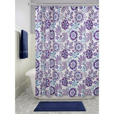 Lighting Luna Bath - InterDesign Luna Floral Fabric Shower Curtain, 72