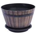 thumbnail image 4 of Pot de Fleurs en Baril de Whisky en Résine, Jardinière Ronde pour Intérieur et Extérieur, Jardin, Cour, Patio, 4 of 5