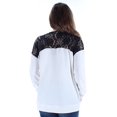 thumbnail image 2 of maison Jules Womens Contrast Lace Pullover Blouse, White, Large, 2 of 2