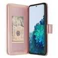 thumbnail image 4 of Case for Samsung Galaxy S21 Ultra Leather Flip Pouch Wallet Case Cover Folio [Kickstand] for Girls Women Phone Cases for Samsung Galaxy S21 Ultra Case - Rose Gold, 4 of 5